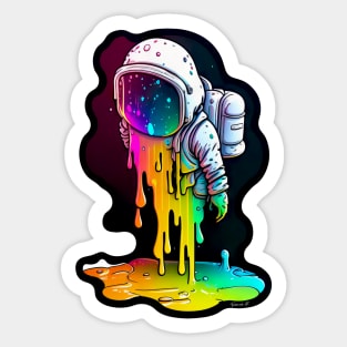 Colorful melting Astronaut Sticker #1 Sticker